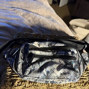 Aldo Black and White Snake Print Bag